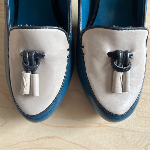 Limited Collection Chunky High Heels Round Toes Tassel Ties Contrast Colours 10A - Picture 2 of 11